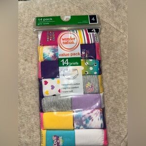 Wonder Nation Girls Cotton Brief Underwear, 14-Pack